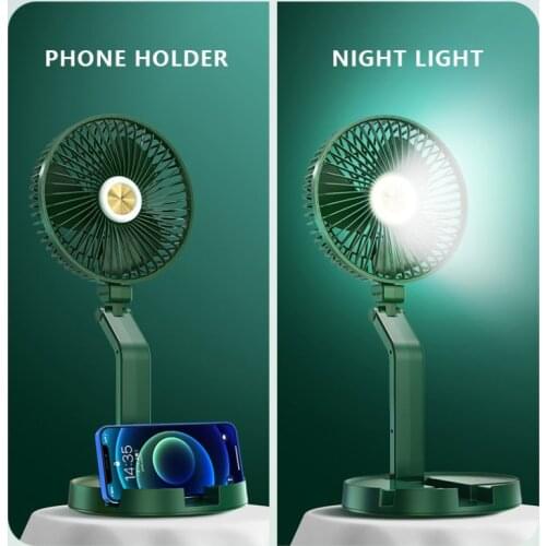 2600mAh/5200mAh Mini Portable Folding Table Lamp Fan USB Charging Table Light Fan Three Gears Wind Telescopic Fan NEW