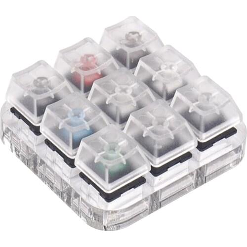 Switch Tester Mechanical Keyboards Sampler 9-Key Switch Testing Tool, (blue/brown/red /black /white/Milk/green/gray/silver