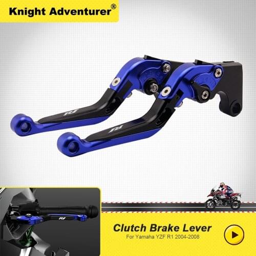 Brake Clutch Lever For YAMAHA YZFR1 YZF R1 YZF-R1 2004-2008 Motorcycle Adjustable Folding Extendable Logo YZFR1