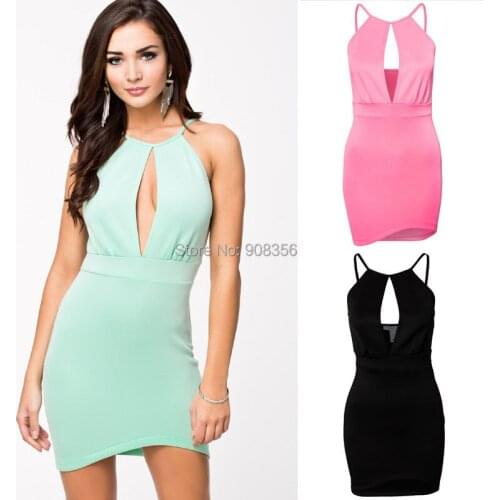 Vestido De Festa Sexy Club Party Dresses Women Summer Dress Clothing Fashion Sleeveless Halter Bodycon Bandage Dress 0958