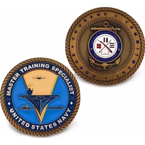 Custom Folk Style Us Navy Souvenir Coin cheap china factory produce Return Ring Religious Coin