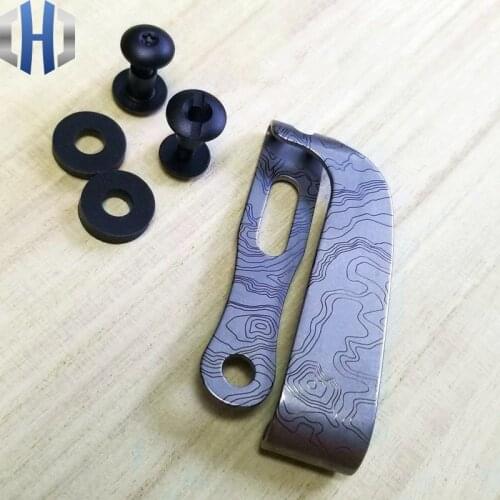Map Color Protection Clip Titanium Back Clip Leather Clip With Screw Matching K Plate Scabbard Knife Set Accessories