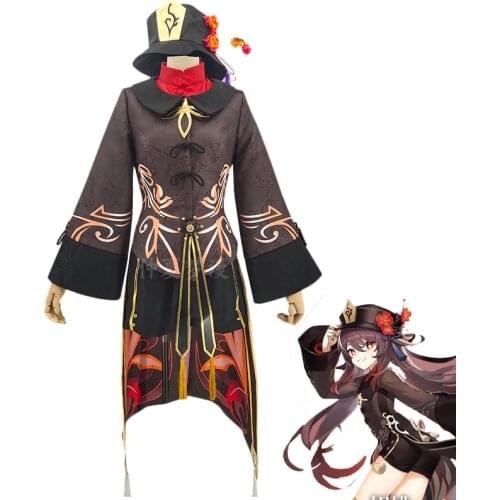 Game Genshin Impact Cosplay Hutao Costume Women Halloween Party Dress Uniform Cartoon Outfit Hu Tao Cosplay Costumes Custom Made