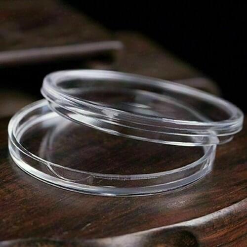 100 pcs Luxury 27mm Clear Round Plastic Coin Capsule Box Holder Storage HOT