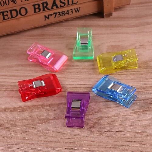 120pcs Plastic Fabric Clips Patchwork Hemming Sewing Tools Mixed Colors