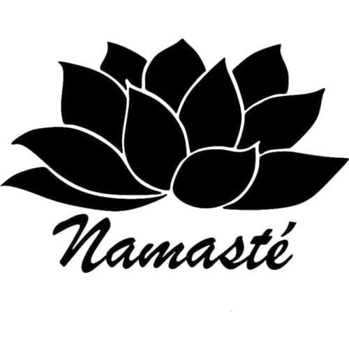 14CM*9.3CM Namaste Lotus Flower Hindu Yoga Car Sticker And Vinyl Decals Reflective Car Styling Decal Black/Sliver C8-0788