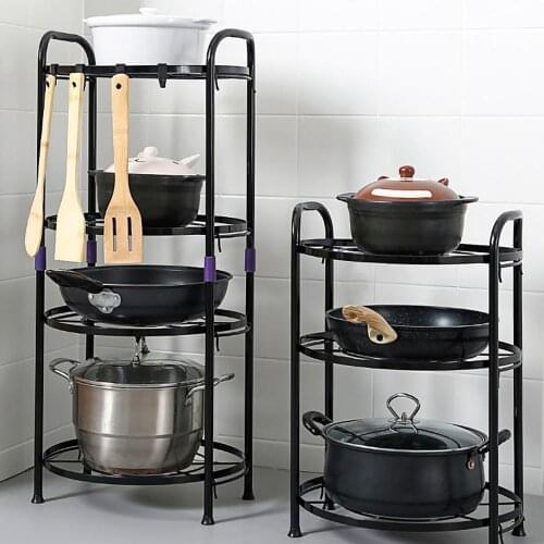 2/3 Layers Kitchen Organizer Pots Storage Rack Cutting Board Holder Cookware Pan Shelf Drainer Pot Lid Holders Dish Rack Stand