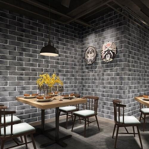 3D Waterproof Retro Brick Wallpaper Roll Restaurant Cafe Living Room Background Wall Decor Vinyl PVC Wall Paper Papel De Parede