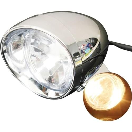 4″ Motorcycle Bike Chrome Bullet Headlight Spot Fog Lamp Bulb For Chopper