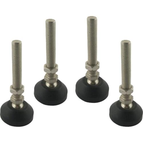 4pcs M8x50mm Adjustable Foot Cups Reinforced Nylon Base 40mm Diameter Articulated Feet M8 Thread Leveling Foot
