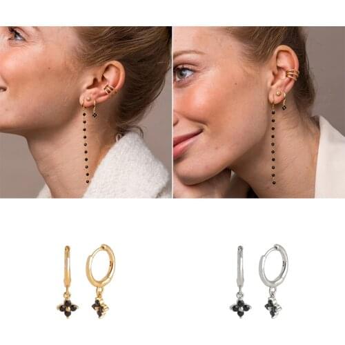 925 Sterling Silver Earrings Four-leaf Clover Earrings Elegant and Luxurious Suitable For Parties and eddings