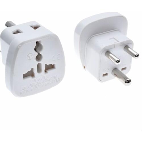 2018 INDIA, Sri Lanka Type D Travel Adapter With 2 Power Outlet Black Color 1 TO 2 TO UK US AU Wall Socket Power Plug
