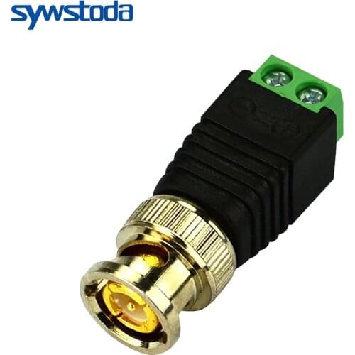BNC Video Balun Connector Plug Adapter Mini Coax CAT5 To Security Camera For CCTV System Accessories Free shipping