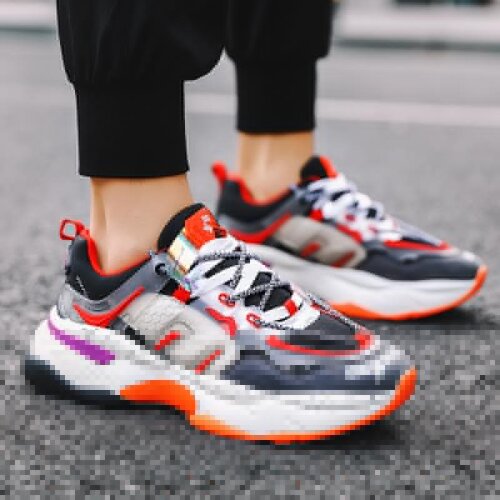 Large Size Summer Rubber Sole Sport Shoes Male Sneakers 2021 Red Sports Shoes Men Running Shoes White Gray Athletic Tennis A-776