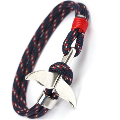 Fish Tail Anchor-Shape Bracelet Men Survival Rope Bracelts Men Male Women Jewelry Simple Hook