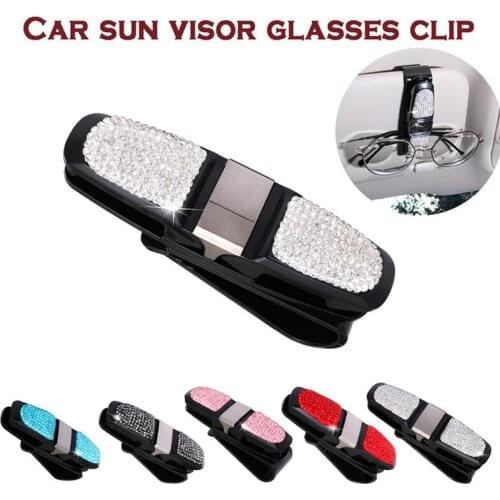 CARPRIE Car Glasses Clip 1PC Universal Diamond Car Sun Visor Glasses Sunglasses Holder Clip Rhinestone dropship ap29