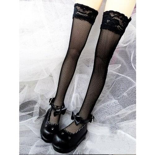 N01-X059 children handmade toy 1/3 1/4 Doll Accessories BJD/SD doll Heart-shaped lace black shoes 1pair