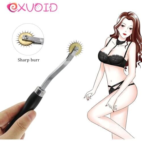 EXVOID Breast Massage Orgasm Tongue Nipple Tickler Clitoris Stimulator SM Toy for Couples Flirting Metal Gear Wheel Slave Fetish