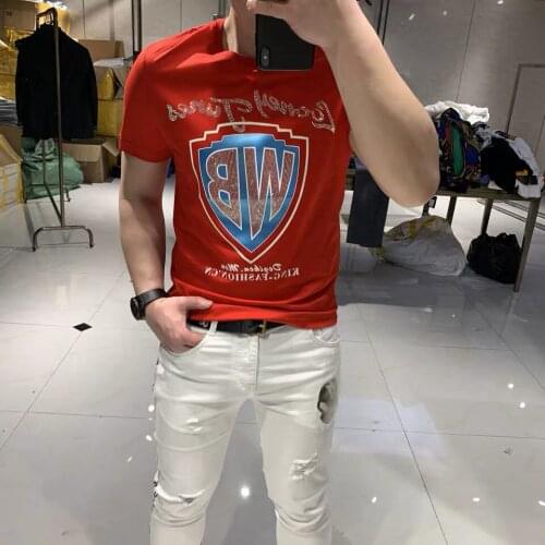 Short Sleeve T-shirt Men 2021 Summer Cotton Round Neck Printing Hot Brick Short Sleeve T-shirt Mens Top Fashion Clothes Men