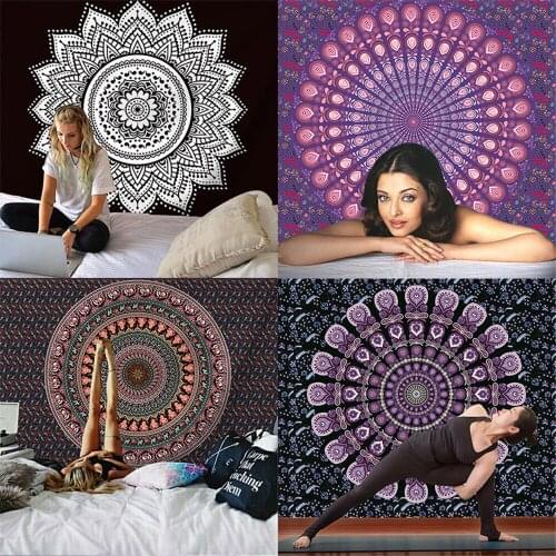 200X150CM Indian Mandala Tapestry Polyester Yoga Musing Wall Tapestry Celestial Hanging Wall Fabric Hot Beach Towel Wall Blanket