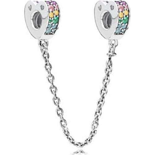 Ipridy 1 Pcs/lot Quick Sell New Color Rainbow Security Chain Diamond Accessories for Diy Bracelet