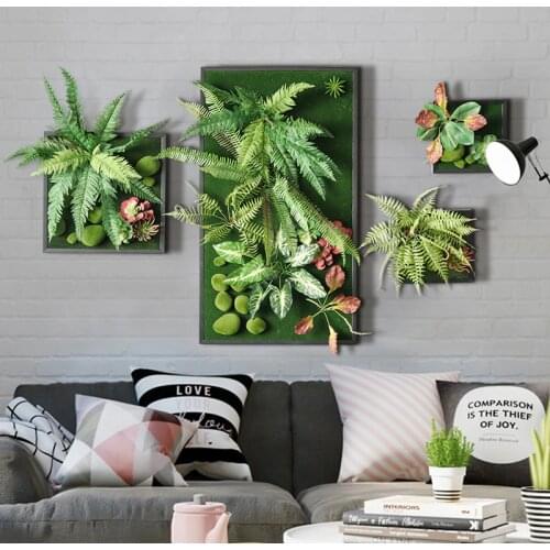 Artificial Green Plant Frame Home Decoration Succulent Combination Plant Background Wall Creative Decorative Wall Decoration