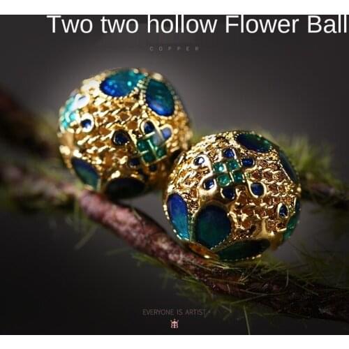 Jingtai Blue Bronze Alloy Bath Oil Drip Ornaments Rendering Beads of DIY Argues Bracelet Necklace Fitting for Jewelry Making