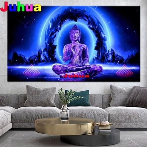 Full Square/Round diamond painting Buddha 5D DIY diamond embroidery Cross Stitch Buddhism Zen Monk 3d Picture Of Rhinestones