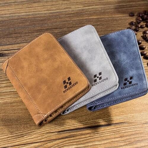 Mens Wallet Leather Billfold Slim Hipster Cowhide Credit Card/ID Holders Inserts Coin Purses Luxury Business Foldable Wallet