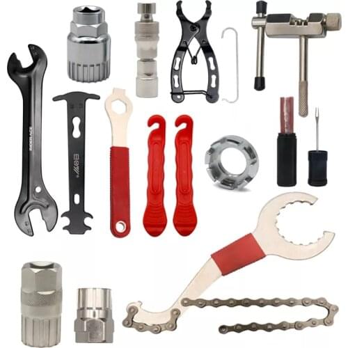 Bicycle Repair Tool Kits Bike Chain Measuring Ruler Crank Puller Extractor Tire Repair Tool Flywheel Remover Cycling Repair Part