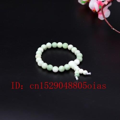 Jade Stone Jadeite Emerald Beads Bracelet Charm Jewellery Fashion Accessories Chinese Carved Amulet Gifts for Women Men