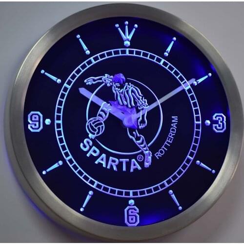 Nc1024 Sparta Rotterdam Eerste Divisie Netherlands Football Neon Light Signs LED Wall Clock