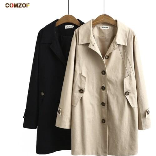New arrival women trench coat long sleeve 2020 autumn plus size casual tops clothing windbreaker sobretudo feminino XL-4XL