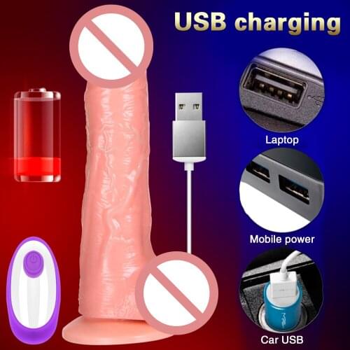 Huge Realistic Dildos Vibrator Heating Realistic Penis Remote Telescopic Dildo Vibrator Super Huge Big Dildo Sex Toys for Woman