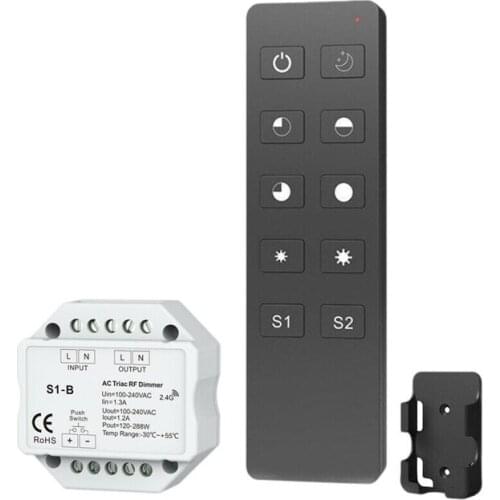 FULL-LED Dimmer Switch Triac AC100-240V 2.4G Wireless RF Remote Dimmable Push Switch Smart Wifi Dimmer For LED Bulb Light Lamp