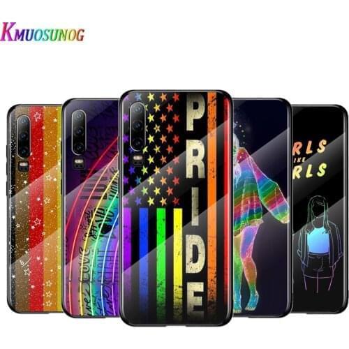 Homosexual Rainbow For Huawei P40 P30 P20 P10 Pro Plus Lite 5G 2019 Tempered Glass Cover Shell Luxury Phone Case
