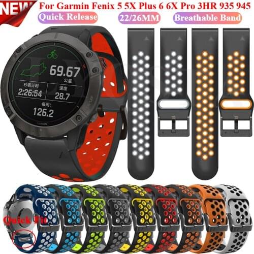 Hot 26 22 20mm Watchband for Garmin Fenix 5X 5 5S Plus 3 3HR 6 6S 6X Pro Watch Quick Release Silicone Easy fit Wrist Band Straps
