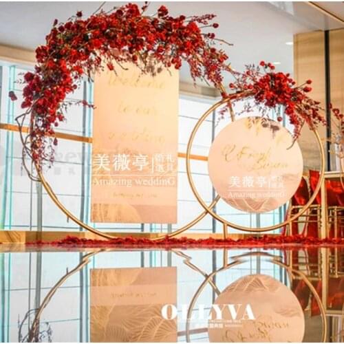 Luxury wedding Centerpiece Metal flower Arch Door Iron Flower Stand For Wedding Decor flower backdrop shelf