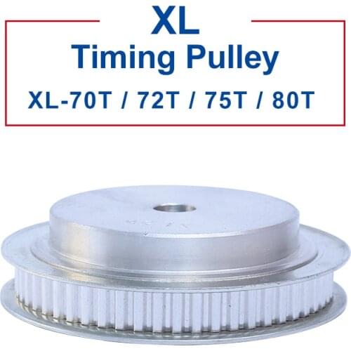 1 pc XL-70T/72T/75T/80T Timing Pulley Aluminum Material Pulley Wheel Process Hole 12 mm Slot Width 11mm For XL-10mm Timing Belt