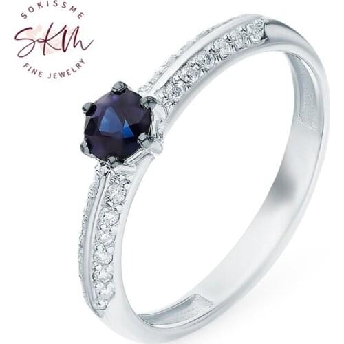 SKM Vintage Sapphire Rings for women moissanite rings Engagement rings designer Promise Luxury Fine Jewelry