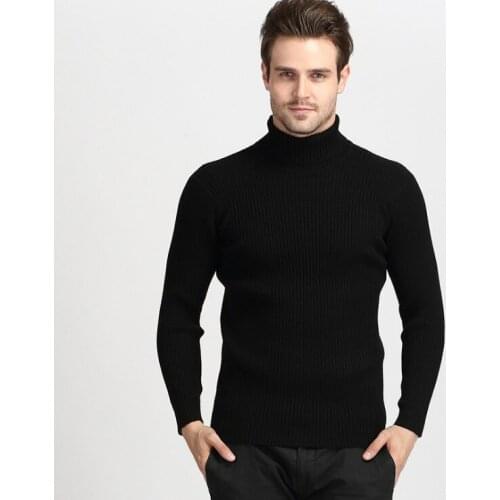 Autumn and winter warm cashmere Sweater men Solid color turtleneck men sweaters narrow cut Sweater men casual wool knitwear