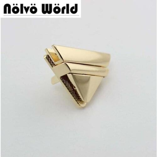 20sets 47*32mm NEW Fashion Metal triangle lock accessories for Suitcase bag purse making wholesale Bags Trunk Locks