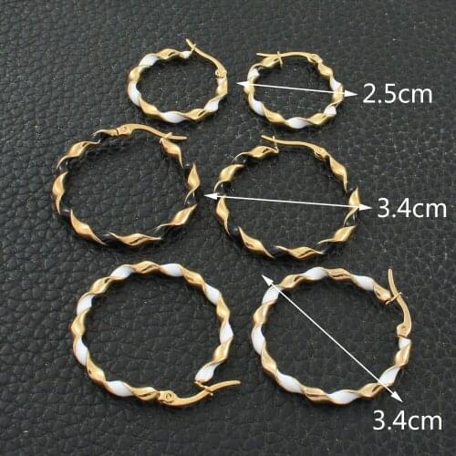 Women Fashion Stainless Steel Jewelry Simple Round Hoop Earrings Personality For Woman Jewelry Store EFGZBMAE