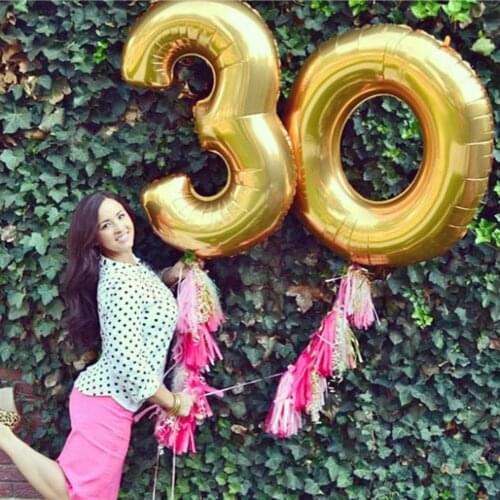 2pcs 32 Or 40 inch Happy 30 Birthday Foil Balloons pink blue gold number 30th Years Old Party Decorations Man Boy Girl Supplies