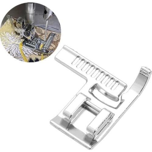 2Pcs Multifunction Household Sewing Machine Presser Foot Tape Measure With A Ruler Stitch Guide Sewing Foot Snap On Metal 9913