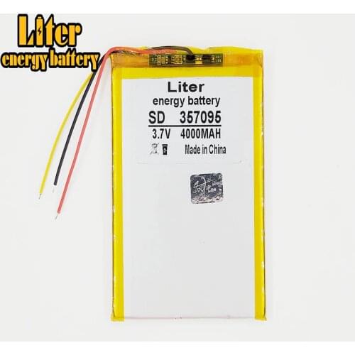 3 line 357095 3.7V 4000MAH 357096 (polymer lithium ion battery) Li-ion battery for tablet pc 7 inch MP3