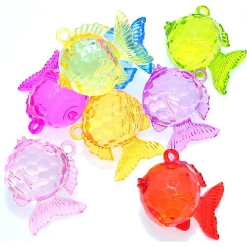 40mm Acrylic Bead Crystal Goldfish Glass Birthday Gift Party Decoration Home Decor Miniatures Ornament DIY Jewelry Accessories