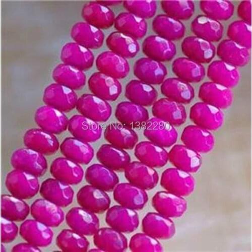 ! 5x8mm Faceted Rose chalcedony chalcedony Abacus Loose Bead 15" JT5148