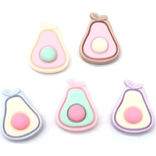 6pcs Medical PVC Colorful Kid Shoes Charms Flat Black Avocado Fruit Jewelry Decoration Making Accessories Fit Bracelet Findings