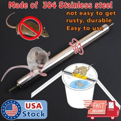 Auto Mouse Traps Household Pest Mice Control Rodent Bait Killer Stainless Steel Rolling Stick Rat Catcher Catching Mouse Trap